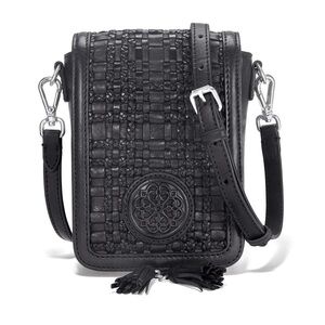 Ilia Mini Flap Cross Body Bag Black Woven Crossbody Bag